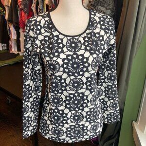 Womens Bleu Blanc Rouge Blouse Size 40 Black  White